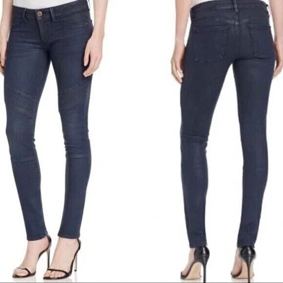 𝅺nwt DL 1961 DLX Hybrid Florence InstaSculpt Moto Jeans 24 Firestorm $188 - Picture 1 of 12